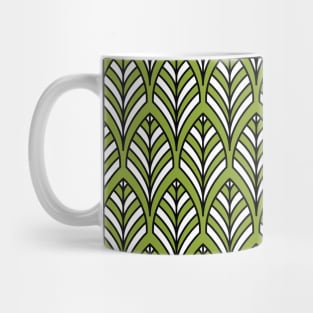 Art Deco Pattern no 36 - Green - BOHO Feather Pattern Mug